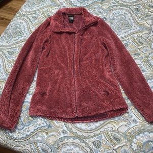 💗 Pink/Burgundy "North Face" Fleece Zip-Up Jacket